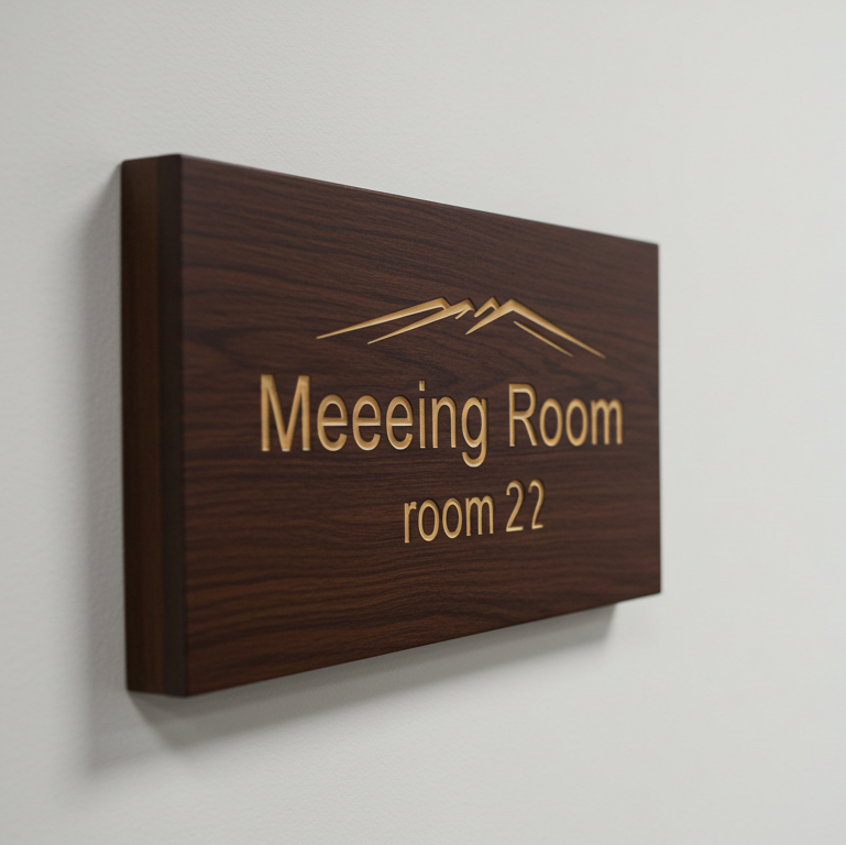 meeting room wooden sign