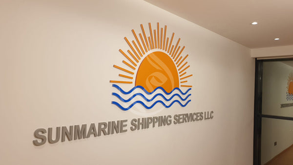 Sunmarine Shipping Services LLC logo on a wall