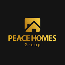 Peace Homes Group logo with a house icon on a black background