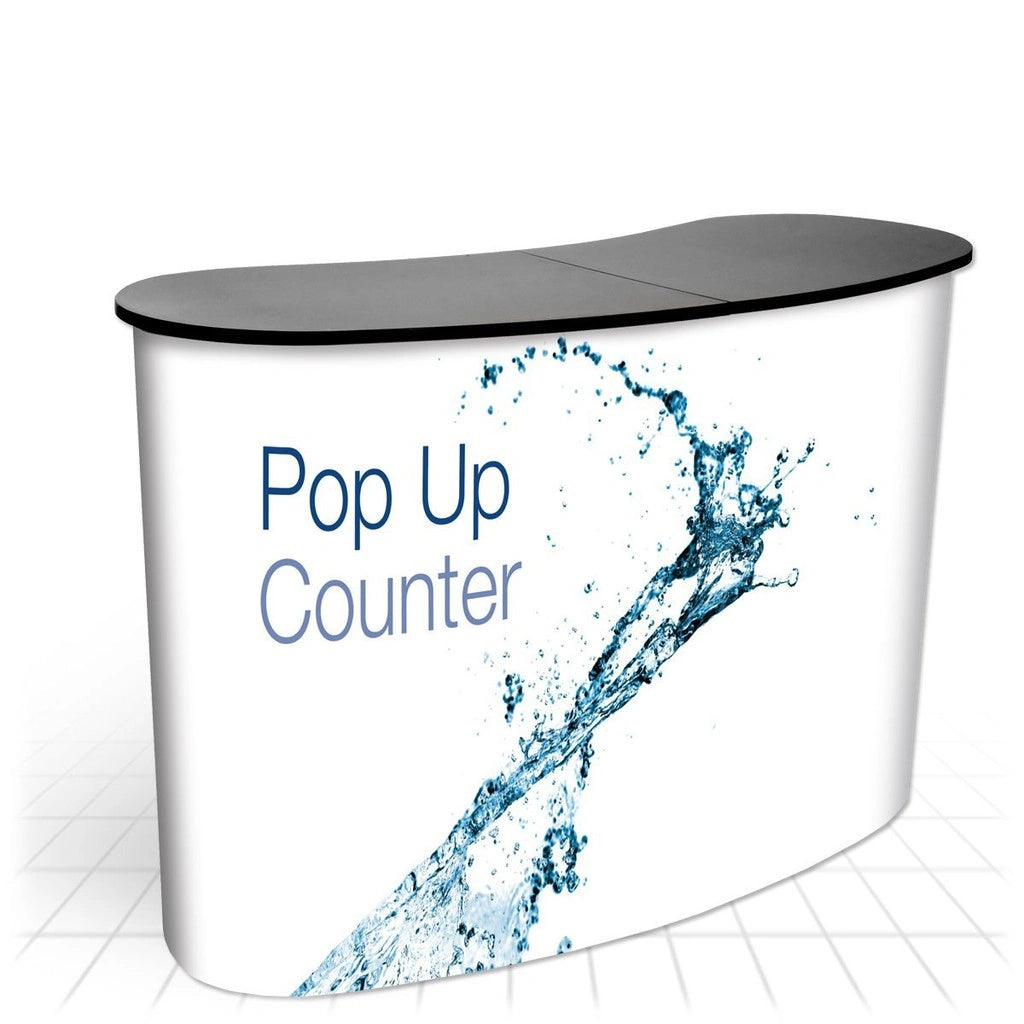 Pop Up Counter with water splash design on a white background