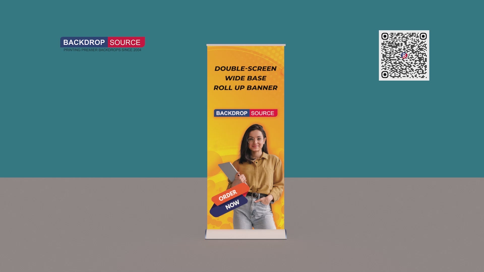 Double-sided wide base Roll Up Banner