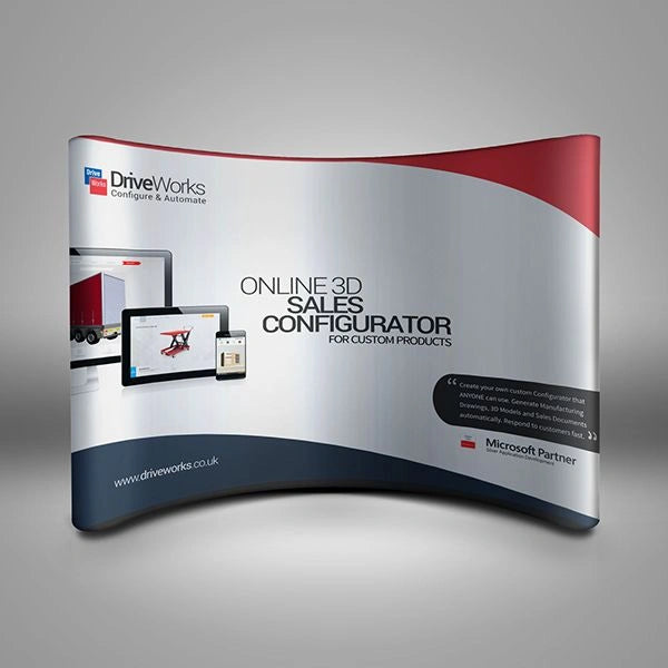 Promotional banner for DriveWorks' Online 3D Sales Configurator on a gray background
