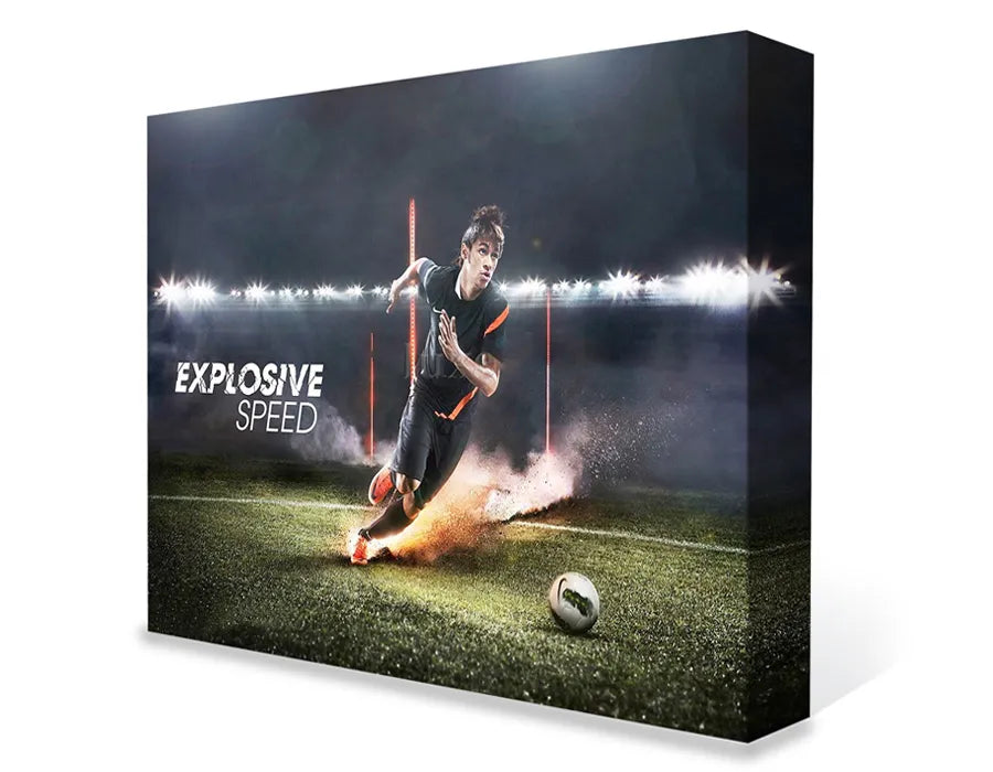 Soccer player in action on a field with 'Explosive Speed' text